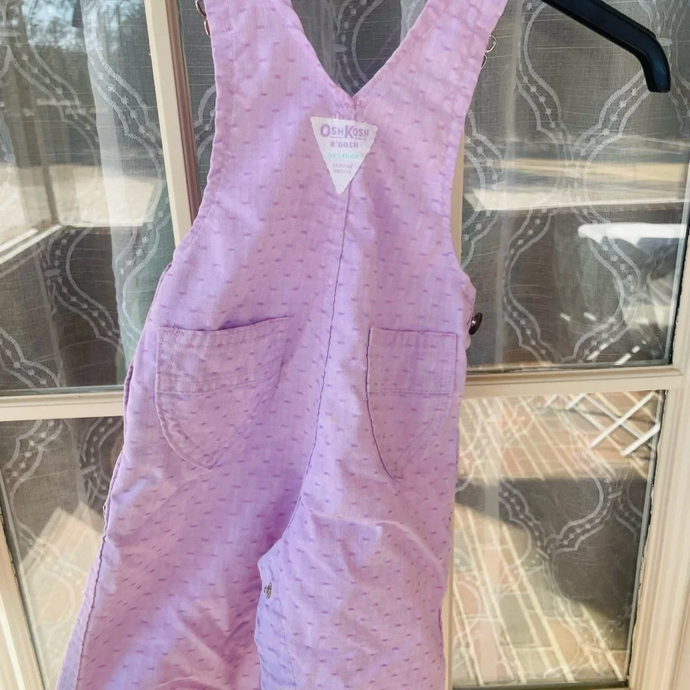 Vintage OshKosh B’gosh Lavendar Overalls/ 12 Months/ Made in USA